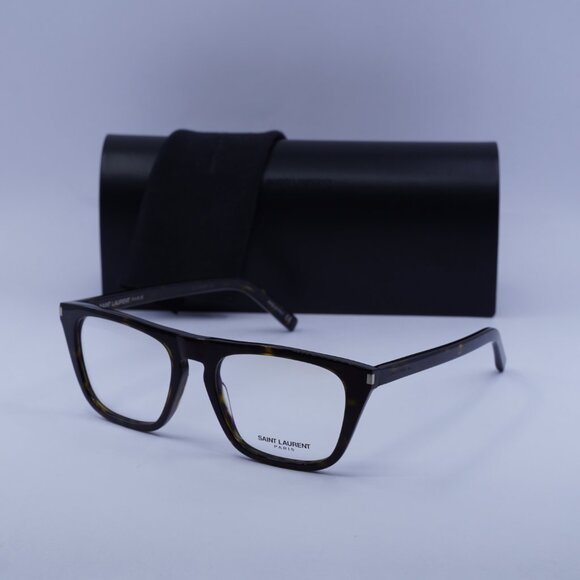 Saint Laurent SL343 002 Eyeglasses Dark Havana 53mm Square Frame - Picture 10 of 10